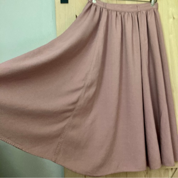 Vintage Dusty Rose Maxi Skirt Rayon Size 14 - Picture 7 of 14